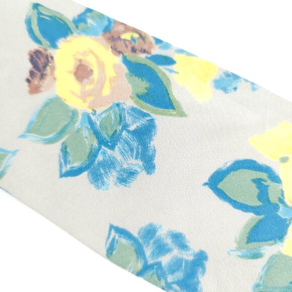 Lamberti Men Necktie Floral 100% Silk Gray Blue Yellow 57x3.5 - NWOT - Italy - Picture 2 of 5
